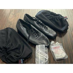Miller and Ben Shoes All Black Jazz Tap Master Size 42.5 New 2/03 Taps Covers